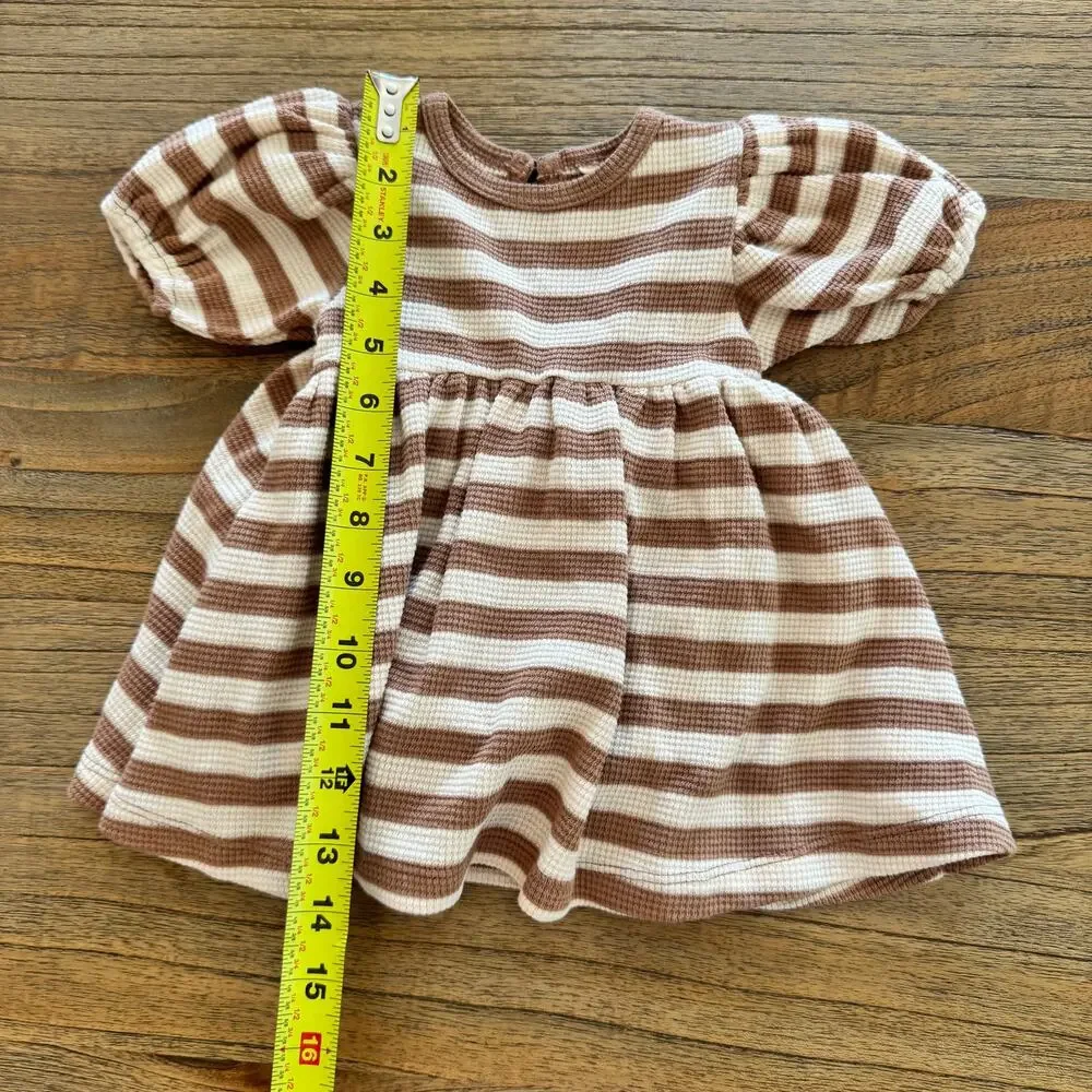 Quincy Mae Darla Harvest Stripe Dress + Bloomers - Size 3-6 months